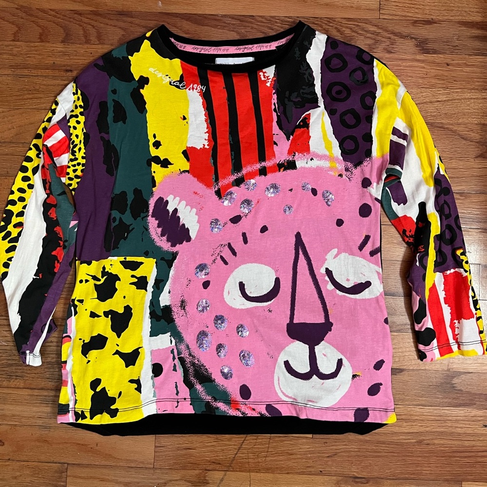 Desigual oversized Long sleeve T-shirt Animals print - size 11-12
